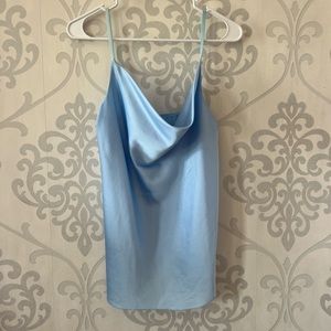 Baby Blue Silk Tank Top